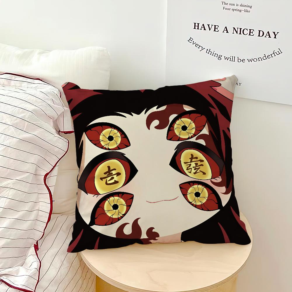 Anime Manga Art Chibi D-Demons S-Slayers Cushion Cover Soft Pillow Case For Sofa Living Room Home Office Decor Protective Covers