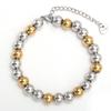 Classic Adjustable Gold, Silver, and Black Stainless Steel Beaded Bracelet (10/8/6/4MM)