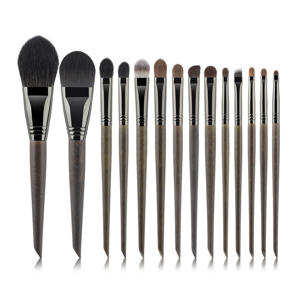 New 14 Makeup Brush Set Log Color Premium Animal Hair Eyeshadow Foundation Brush Real Wool Beauty Tool Now