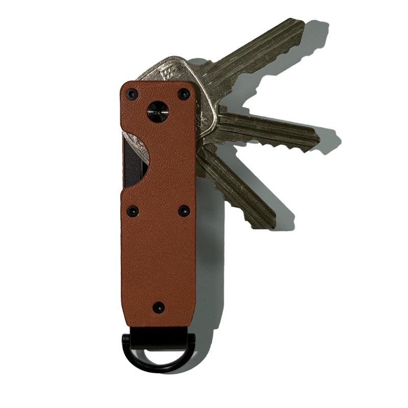 Многофункциональный кожаный и алюминиевый брелок для 2-6 ключей