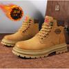 Rhubarb Boots Martin Boots Spring and Autumn Men's Leather Boots 2025 New Heightening Thick-soled Tooling Short Boots
