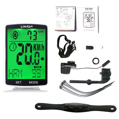 Lixada 3 In 1 Wireless Bike Computer Multi Functional LCD Screen Bicycle Computer with Heart Rate