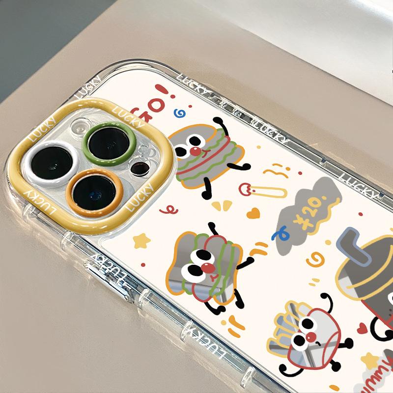 Ins Creative Niche Cute Hamburger Mirror Applicable To Huawei Cream Shell Oppo Apple 15 IPhone 14/