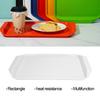 3PCS Colorful Food Tray Rectangle Thickened Binaural Plastic Tray Heat Resistance Stackable Cafeteria Trays for Hotel