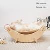 2 in 1 Wood Pet Cat Bed Cat Hammock Cradle Sofa House Furniture Kitten Indoor Washable Removable Sleeping Bed Kitten Cat Net Fou