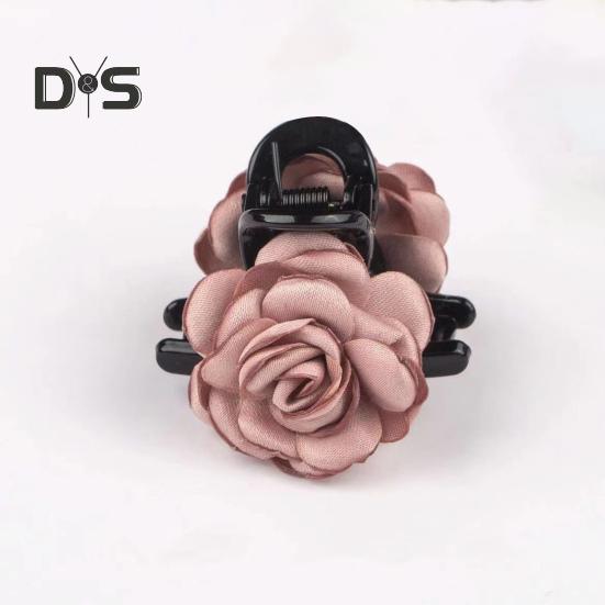 Γυναικείο Κλάμερ Μαλλιών Διπλής Όψης Διακόσμηση Τριαντάφυλλο Δόντια Αντιολισθητικά Κλιπ Μαλλιών Πίσω Μέρος Κεφαλής Κλάμερ Μαλλιών Καρχαρία Διακόσμηση Μαλλιών