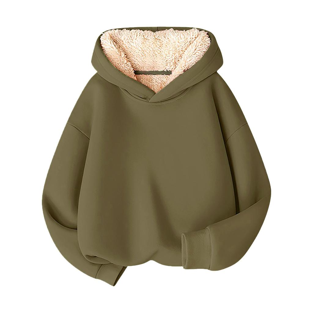 Boys' And Girls' Fleece Hoodie Autumn/Winter Medium Children's Solid Color Warm Clothing Children's Fleece Hooded Top