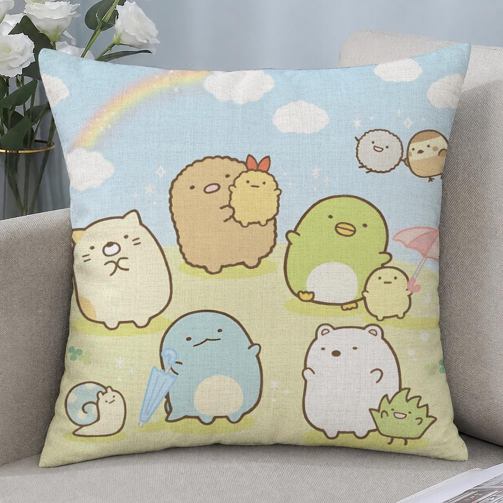 Character Sumikko Gurashi Cushion Cover Cushion Covers Natural Linen Breathable Sofa Bedroom Decor Pillowcase