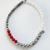 August Harmony 925silver Dalmatian Mixed Pearl Necklace