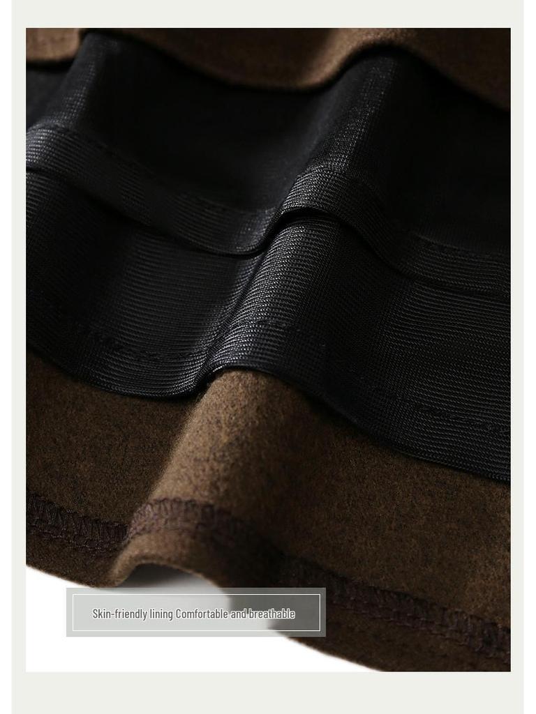 High Waist Woolen A-Line Pleated Skirt for Women - Autumn/Winter 2025