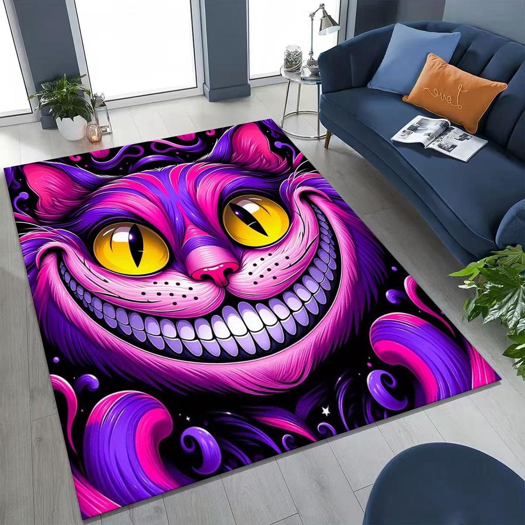 Dream Cheshire Cat Alice in Wonderland Cartoon Rug for Bedroom Living Room Sofa Home Doormat Decor, Large Kid Non-slip Floor Mat