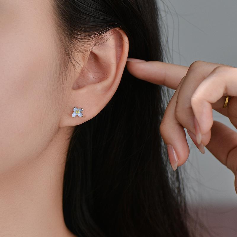 Flower Earrings Simple and Versatile Small Fresh Fairy Earrings Niche Design Forest Earrings