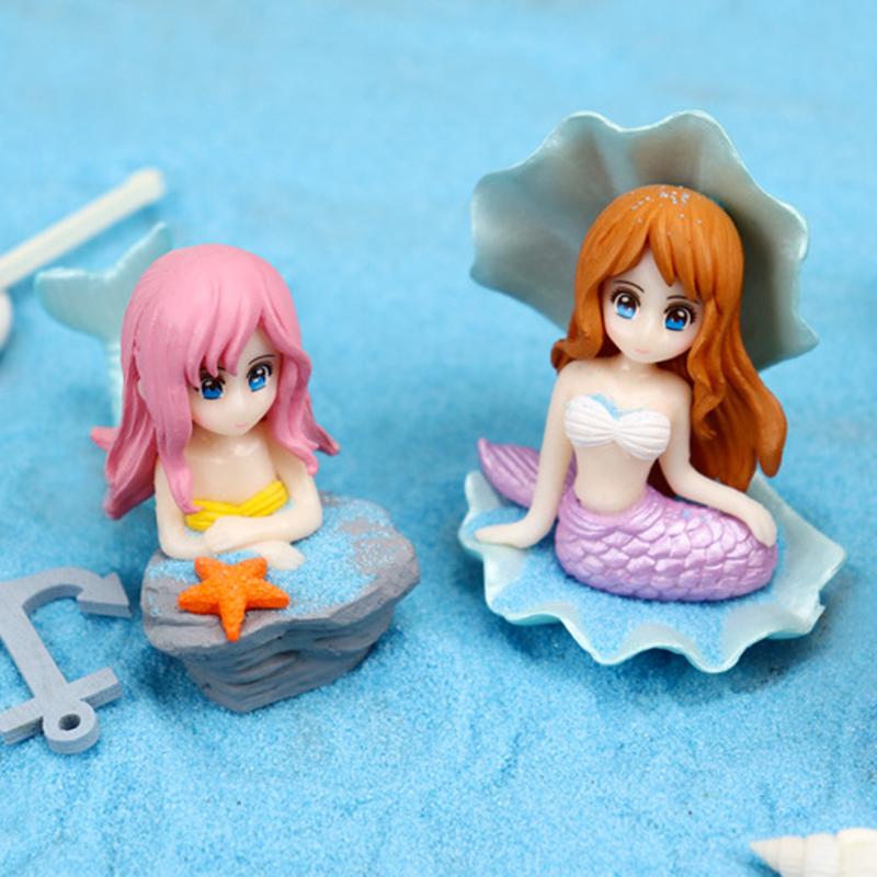 4Pcs/Bag New Creative Mini Cartoon Cute Mermaid Doll Model Fun Home Desktop Decorative Ornaments Children'S Toys Birthday Gift