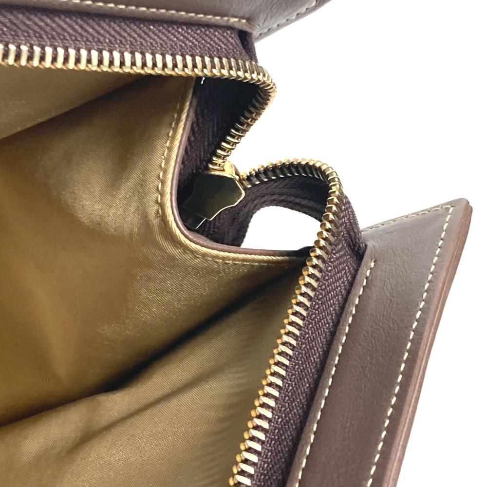 Bvlgari Logo Bag Pouch Cluch Bag  Canvas/Leather gray/Brown