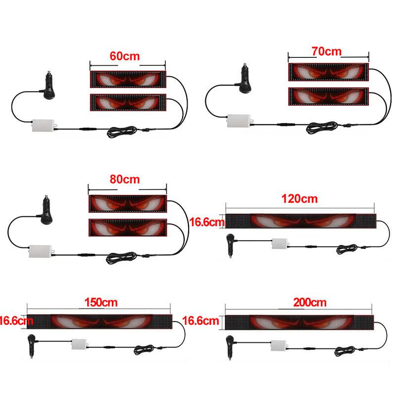 2m Ultradünnes LED Devil Eye Dynamisches Autofensterlicht - Flexibles Innenwarnlicht