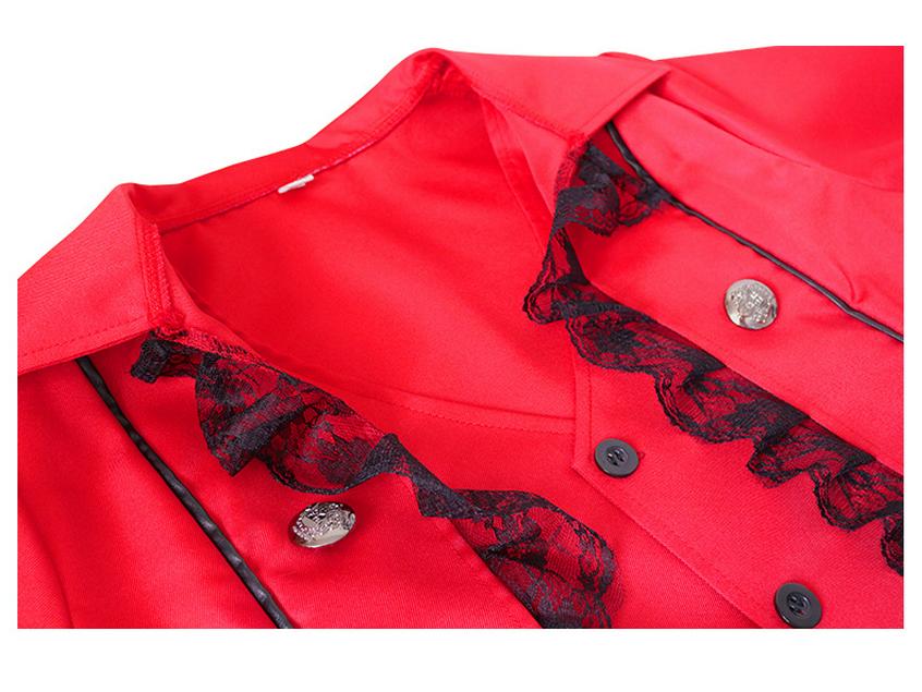 European-American Medieval Solid Color Long-Sleeve Irregular Women's Jacket for Stage Performance