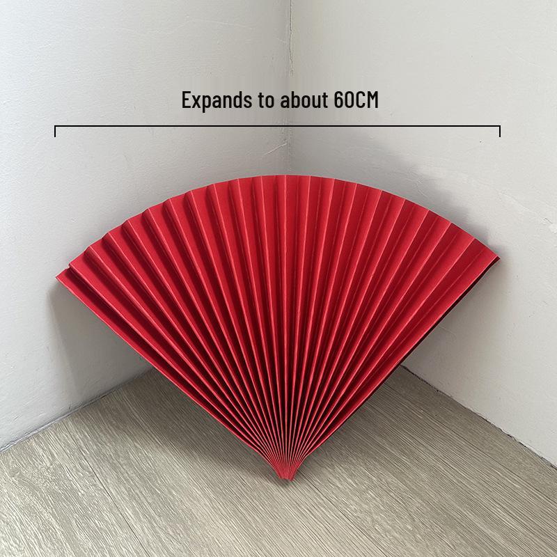 Roter halbkreisförmiger Bambuspapierfächer für Hochzeits- und Eventdekoration