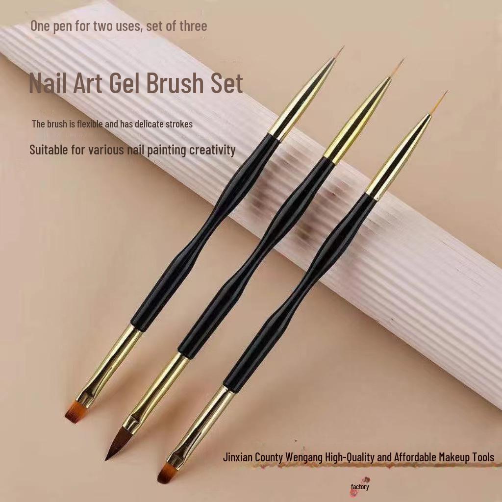 

Black Gold Dual-Head Small Waist Nail Art Brush Set