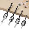 Seven-Piece Woodworking Chamfer Tool Set: 3-10mm High-Speed Steel Three-Point Countersink Drill Bits