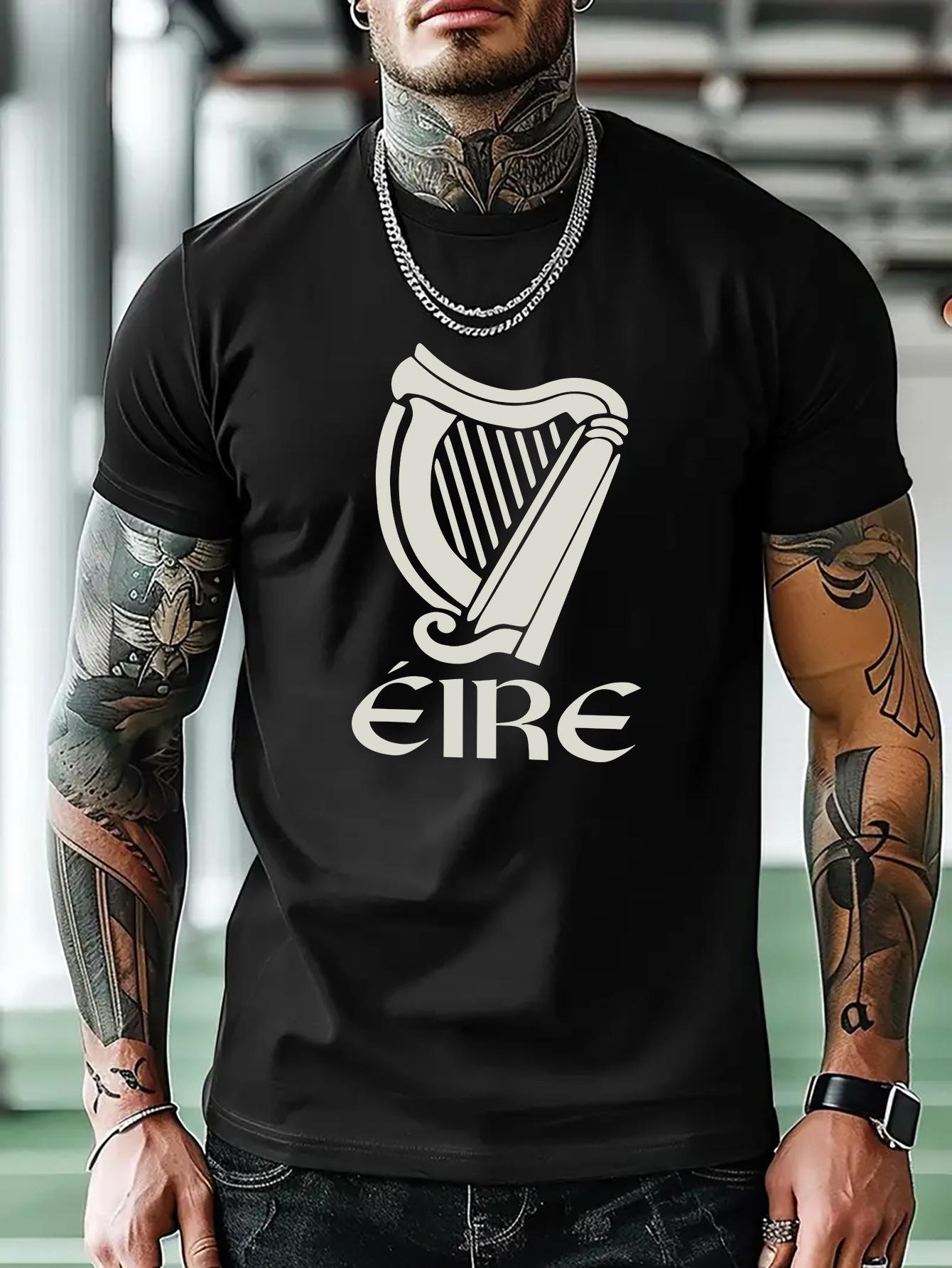 Casual Graphic Tshirt - Irish Heritage Harp and ÉIRE Print S