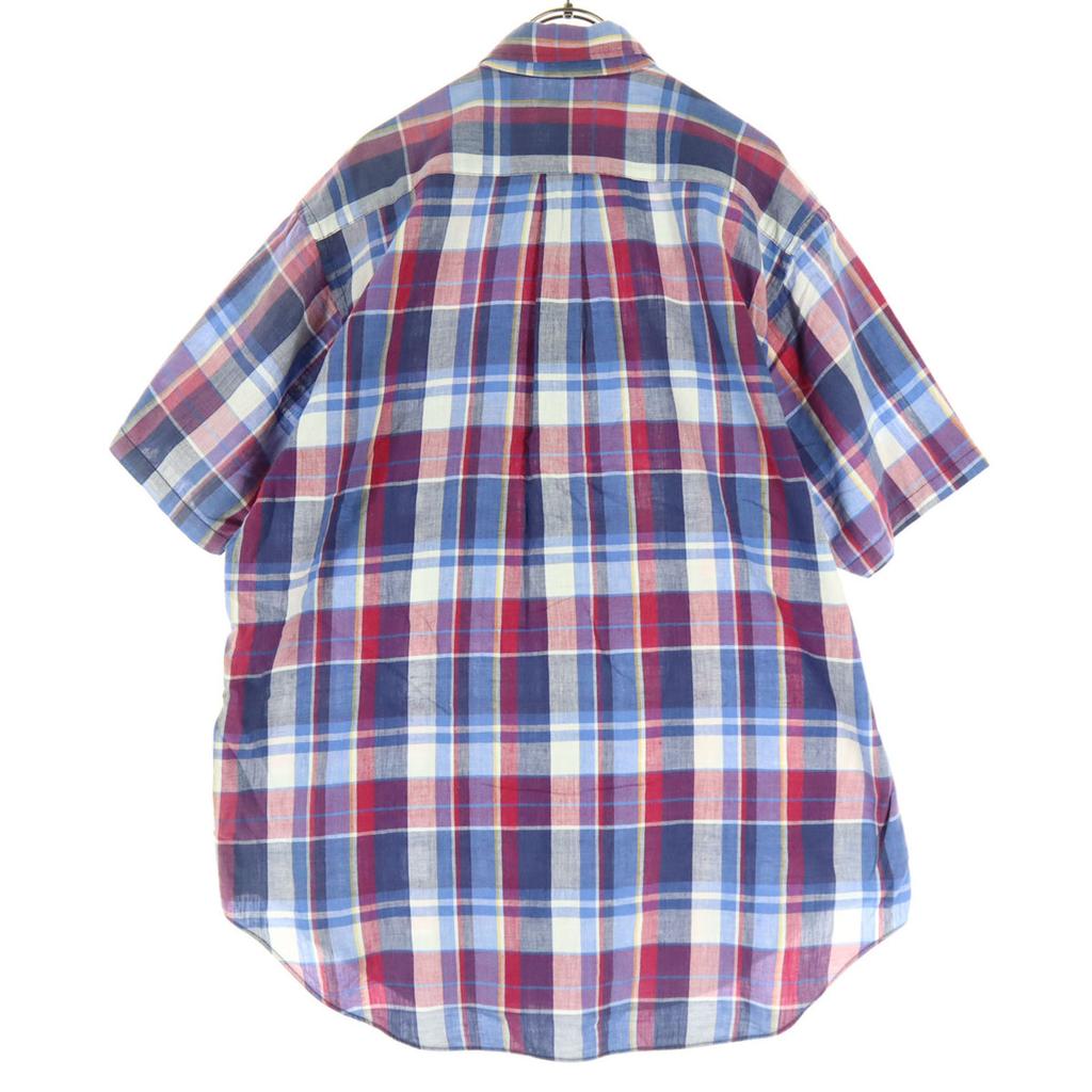 Beauty products BEAMS Check Pattern Short sleeve Cotton shirt L blue Men's Used