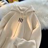 2025 Men's Oversized Fleece-Lined Hooded Sweatshirt - Trendy Autumn/Winter Casual Heavyweight Pullover Jacket