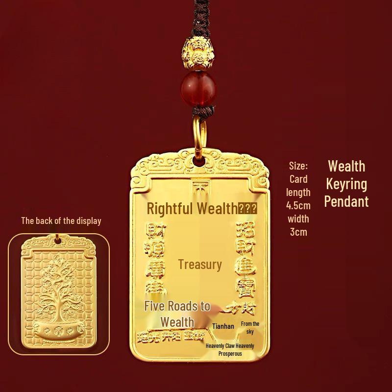 2025 Year of the Ox Cinnabar Yuanbao Keychain - Tianshi Blessing Pendant for Wealth, Luck, and Protection