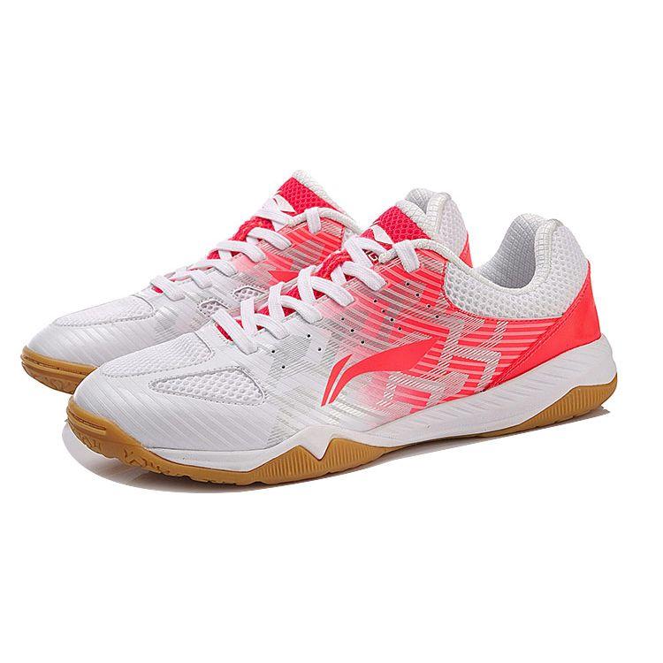 Li-Ning Shock Absorbing Durable Low Top Running Shoes Women sneaker Red White APPM004-1