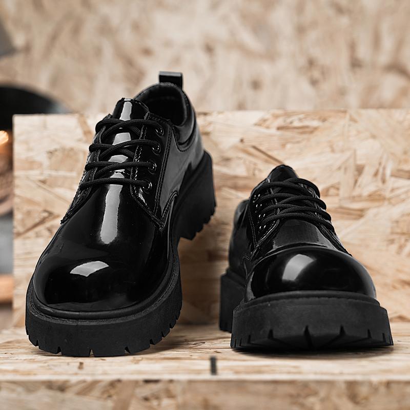Lässige Leder-Freizeitschuhe für Paare Vier Jahreszeiten Dicke Sohle Rutschfest Komfort Herren- und Damen-Arbeitsschuhe Übergröße Schnürschuhe