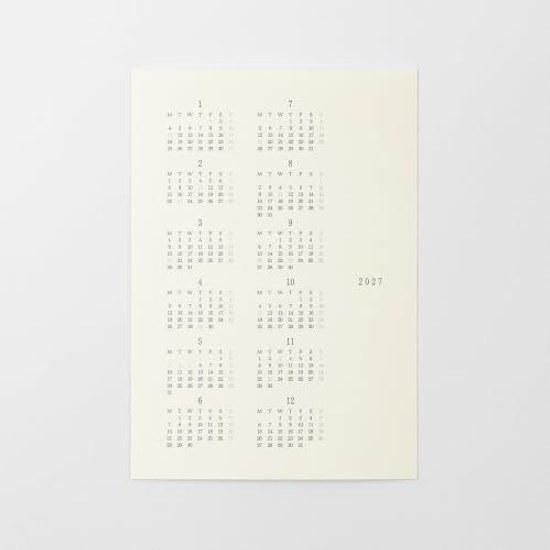 Midori MD Product Notebook Diary Planner Sticker 2027 Monthly S (Starts December 2026)