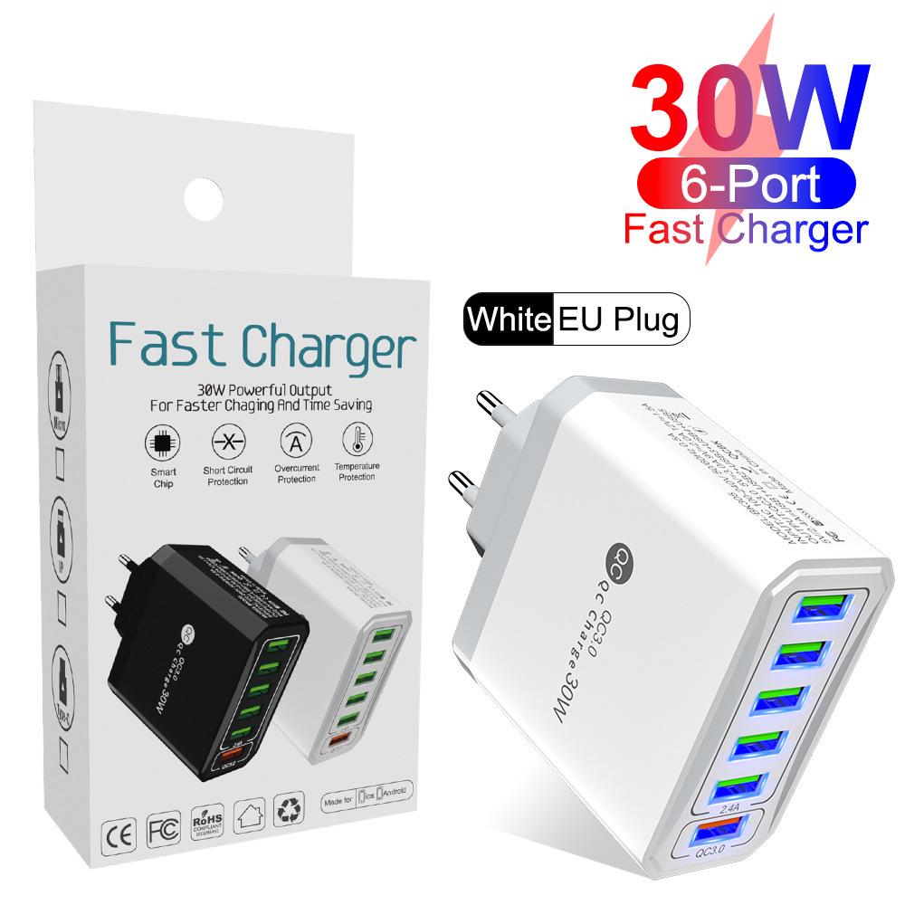 PD65W GaN Dual-Port Fast Charger for Computers and Tablets - European Standard Adapter