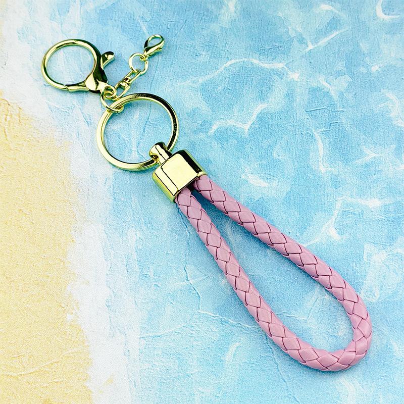 Spot Color Pendant Keychain Leather Woven Men S And Women S Bags Doll Accessories Pendant Keychain Rope