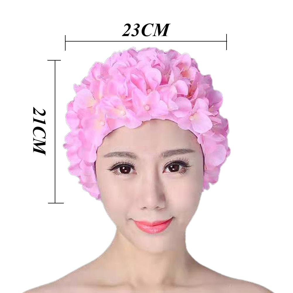 3D Flower Swimming Cap Breathable Water Sports Hat Soft Long Hair Swimming Bath Cap Ear Protection Comfortable Pool Accesories