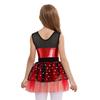 Sparkling Metallic Tutu Dress for Kids Girls: Sheer Mesh Patchwork Bodice with Tulle Skirt & Headpiece for Competition & Recital