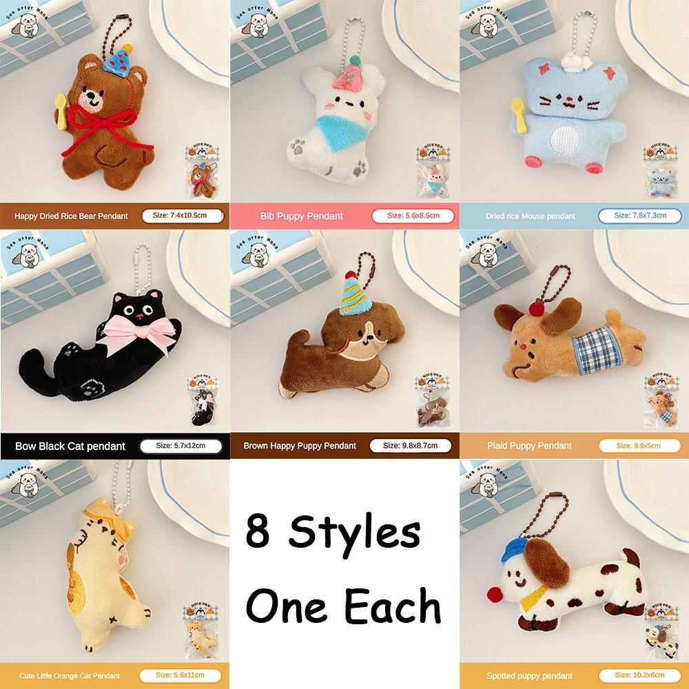 

1/8 Pcs Cute Pet Pendant Backpack Keychain Versatile Pendant Creative Pendant Plush