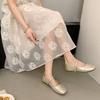 Fashion 2025 New Mary Jane Shoes for Women New Fashion Medium Heeled Women Single Shoes Soft and Comfortable Red Ballet Shoes