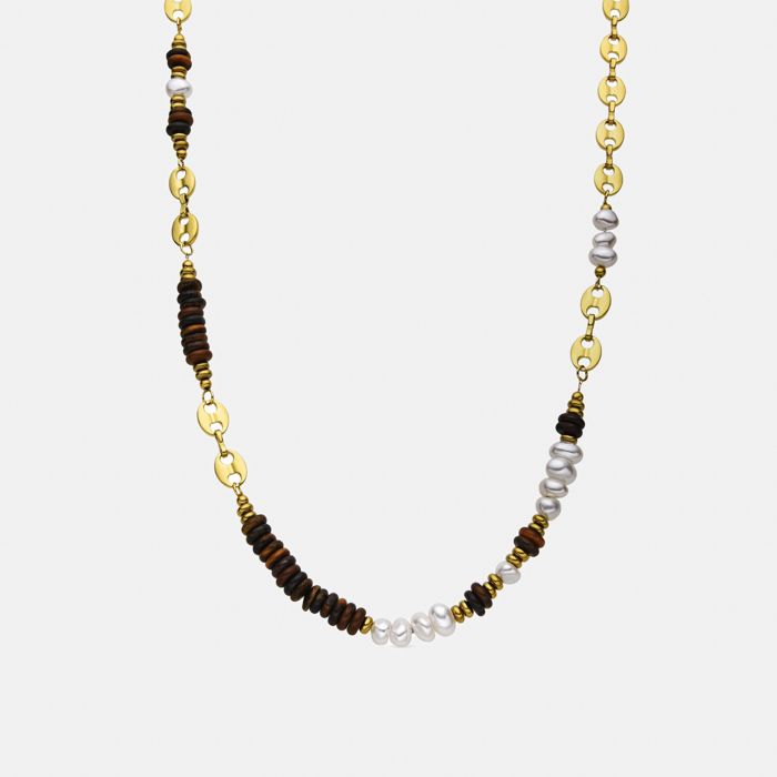 Collier d'oeil de tigre Luxenter avec finition en or 18k - Kimbalbo