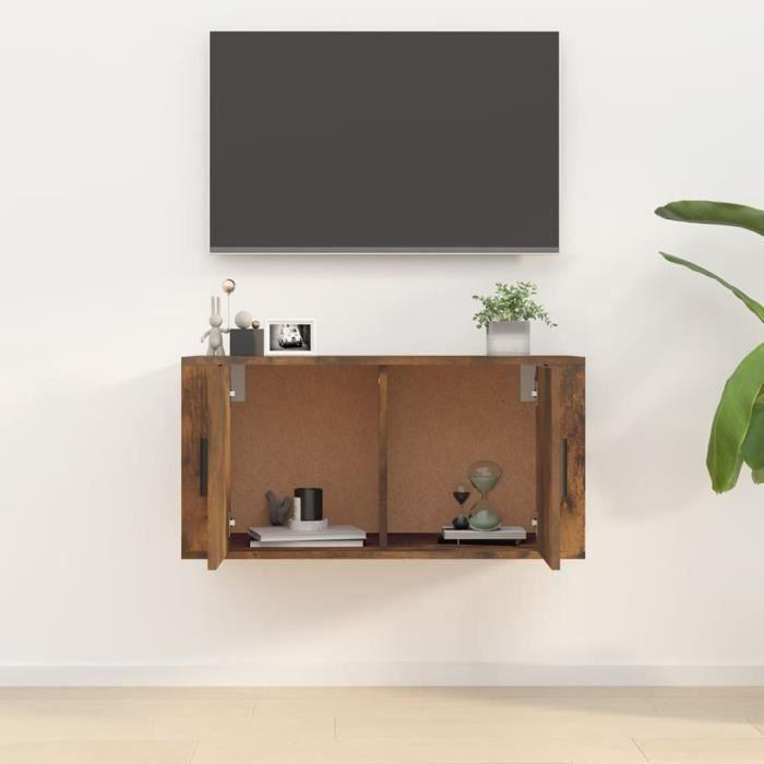 816629 vidaXL Wall-mounted TV Cabinet Smoked Oak 80x34.5x40 Cm