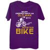 Never Underestimate An Old Unisex With A Mountain Bike T Shirt Bicycle Graphic Cotton Short Sleeve Birthday Gifts TshirtF