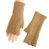 Knitted Fingerless Glove Elegant Lace Thermal Gloves Comfort  Fit Lengthen Mittens  Keep Warm