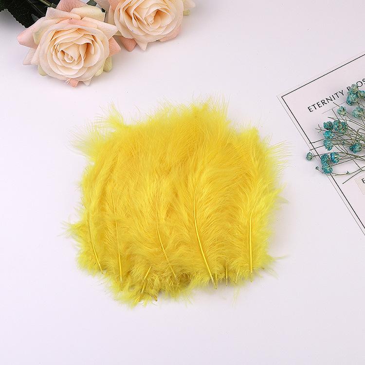 50Pcs Cross-Border Turkey Hairy Tail Plush Feather Colored Feather Dream Catcher Feather Light Bobo Ball Feather