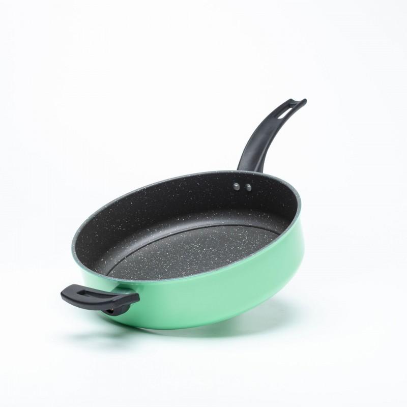 26cm Cast Iron Nonstick Frying Pan With Glass Lid Gas Induction Stove Home Kitchen Use