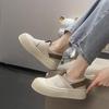 Men Women Thick Sole Canvas Shoes Round Toe Mesh Breathable Comfortable Versatile Casual Board Sneakers
