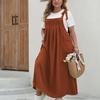 Summer Women Plus Size Dress Elegant Fashion Solid Color Halter One-Piece Dress