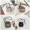 Pleated Small Phone Bag Multi-position Drawstring Shoulder Bag Drawstring Crossbody Bag  Travel