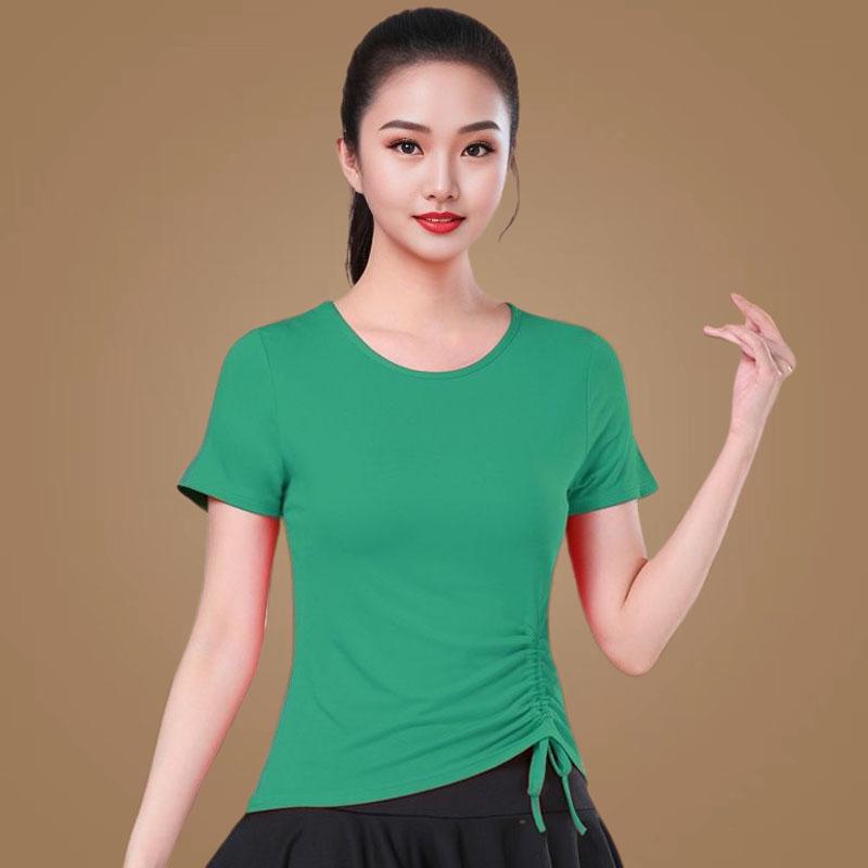 Women's Modal Square Dance Top: Summer Practice & Performance T-Shirt for Middle-Aged & Elderly