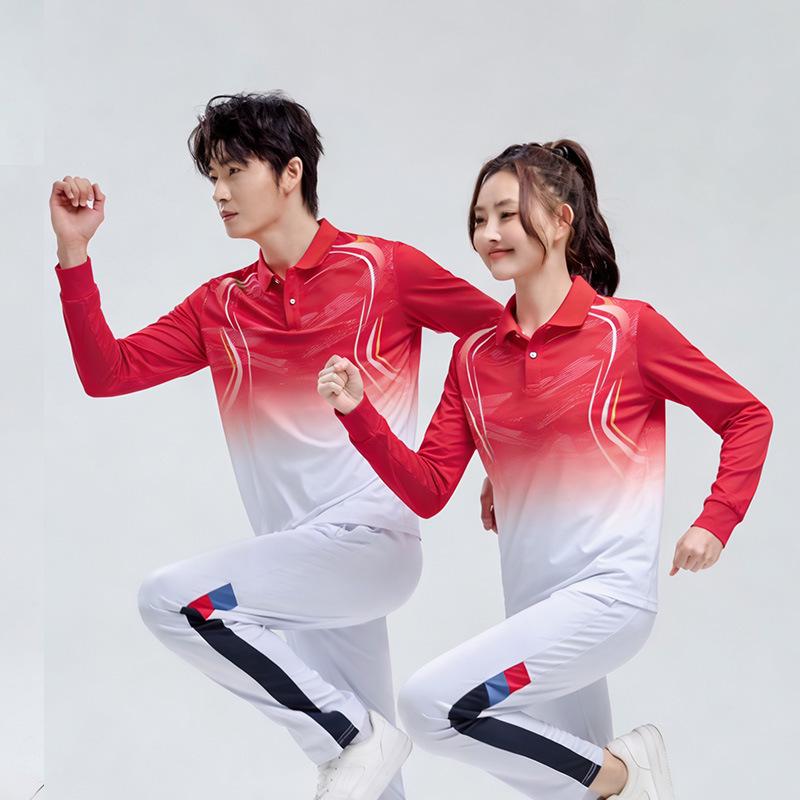 Unisex Long Sleeve Polo Sports Set - Spring/Autumn Team Uniform