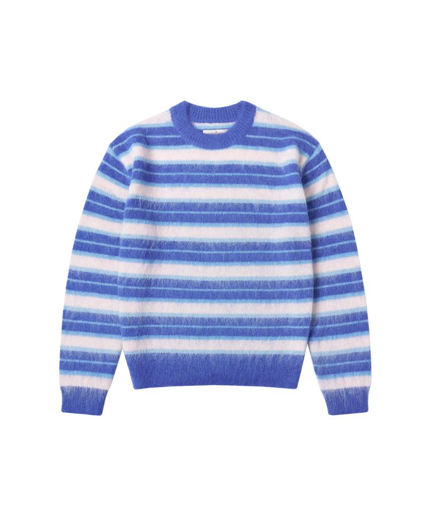 Banwonateullie Kn4255 Hairy Stripe Knit_Blue