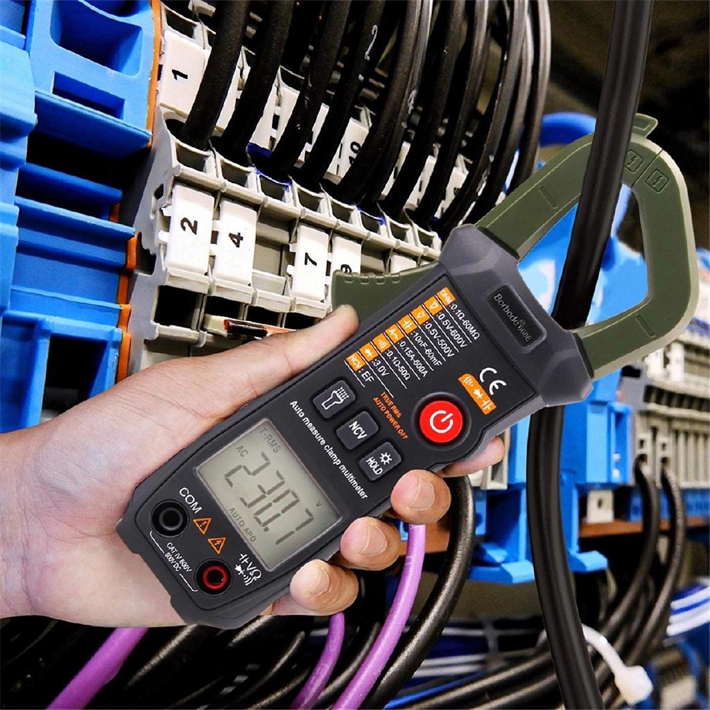 668E Digital Clamp Meter Multimeter Aut Identification 6000 Counts DC AC Resistance Capacitance NCV Tester Range Measure