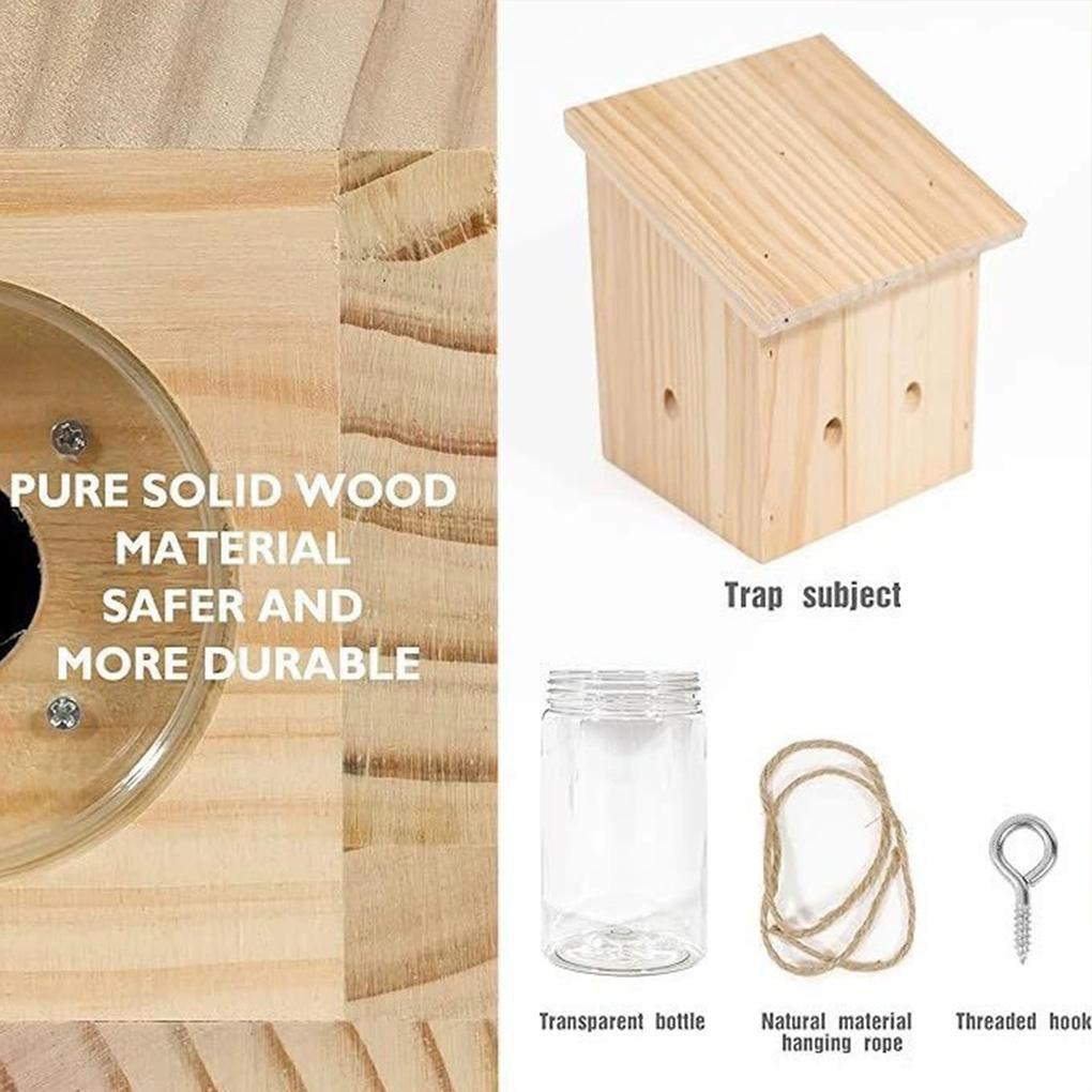 Nature Style Carpenter Bee Trap For Outdoor Hanging With Detachable Safes Hanging Carpenter Wooden